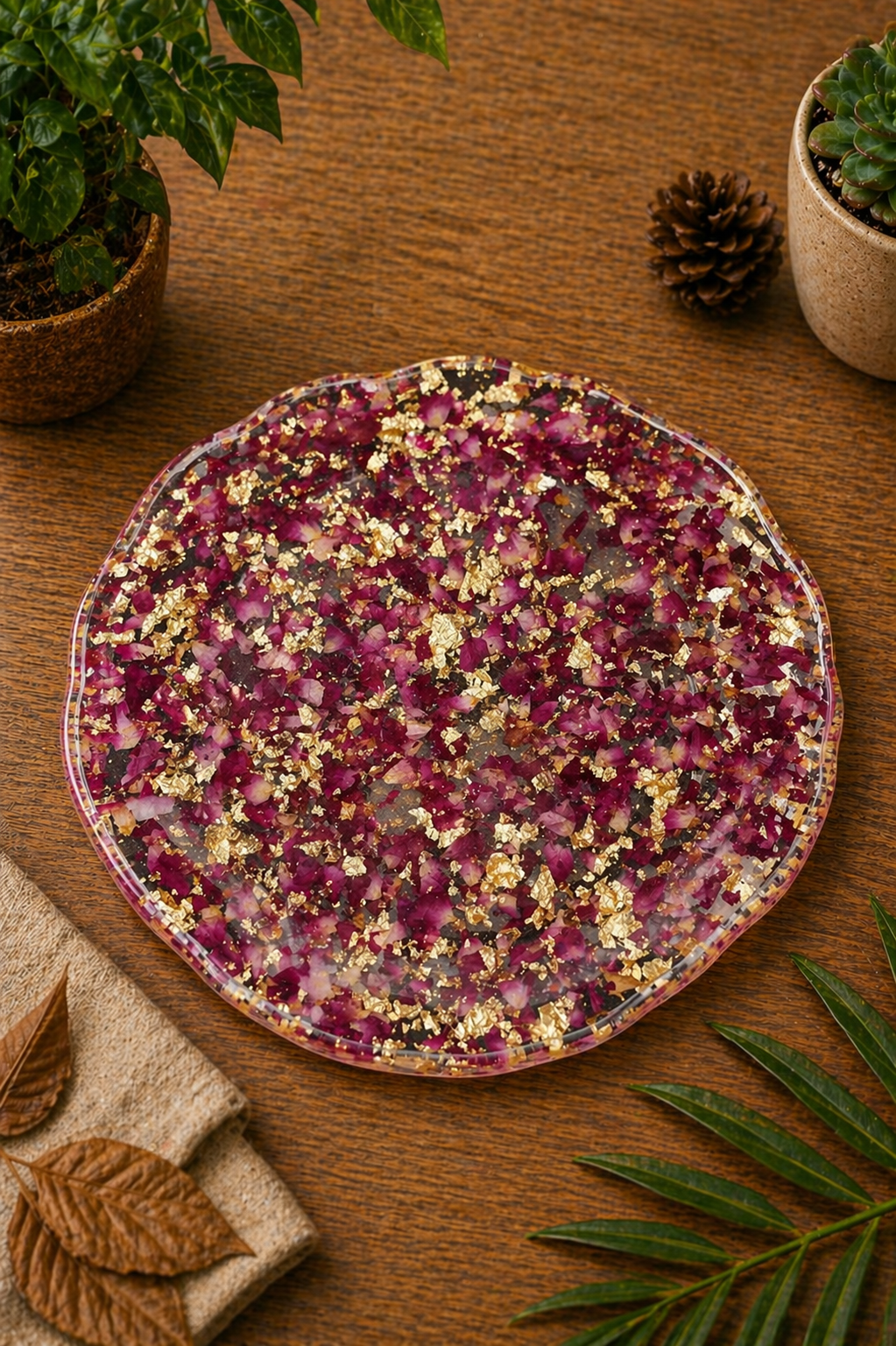 Rose Petal Resin Platter
