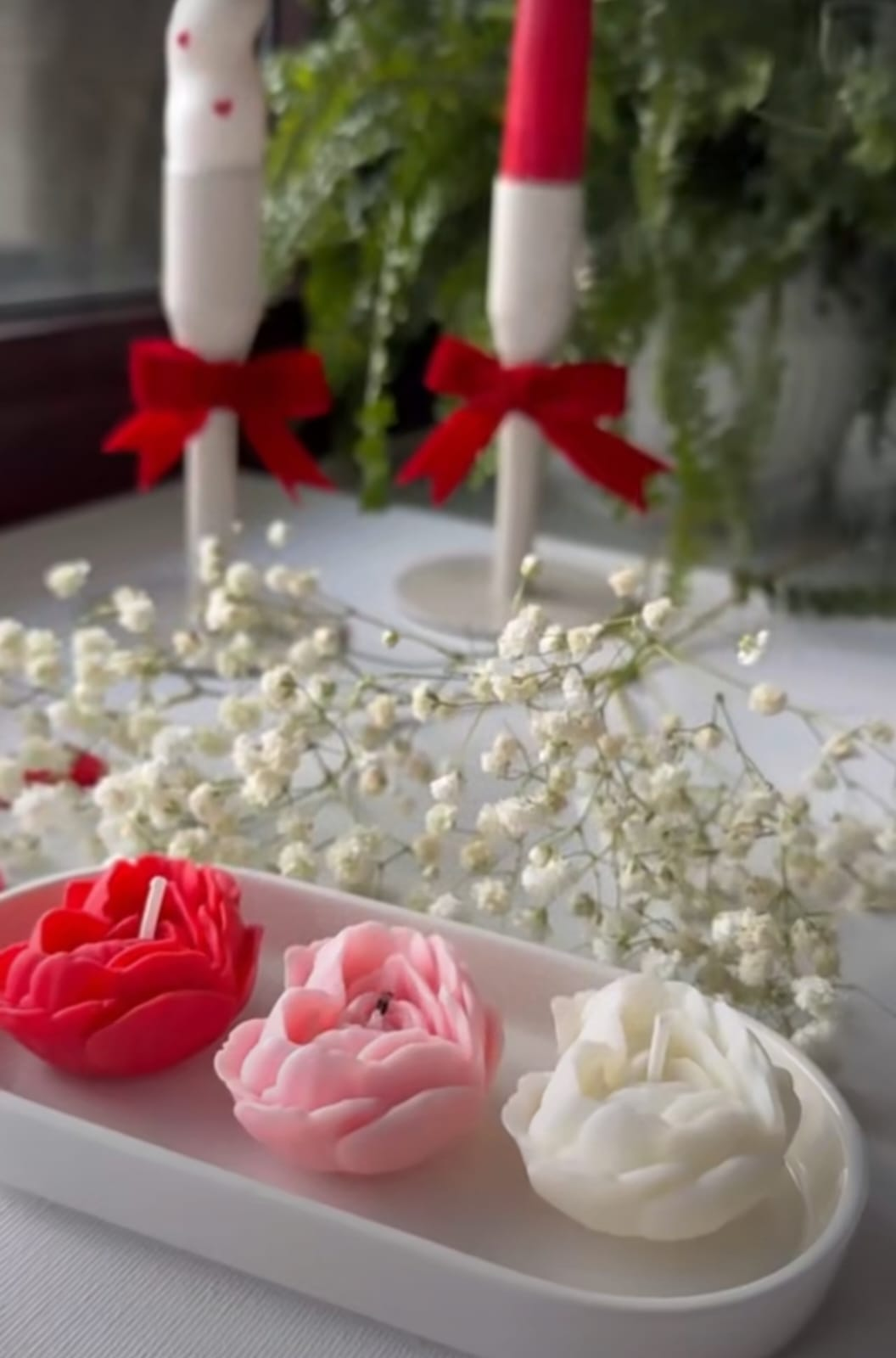 Floral Rose Candle Set